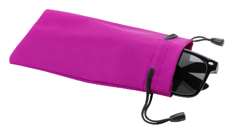 Pochette pour lunettes de soleil en polyester - couleur fuchsia - poids 7g_1