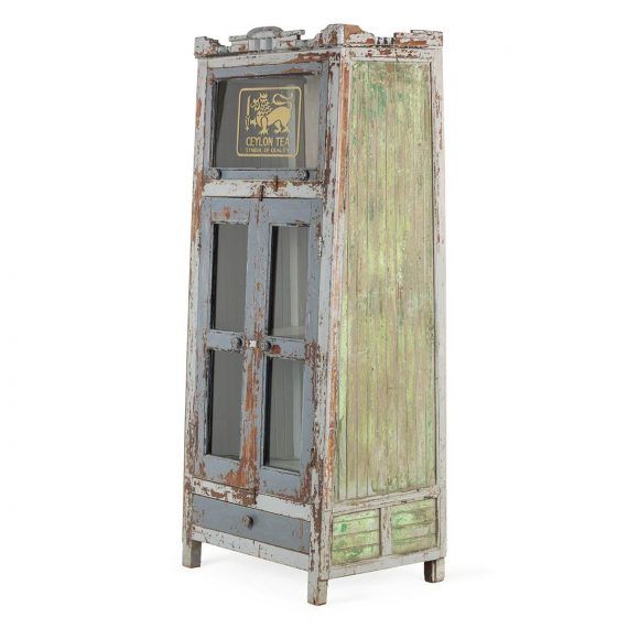 96001000517 - meuble présentoir antique Francisco Segarra - 144x60xH206cm avec porte basculante et rangement_1