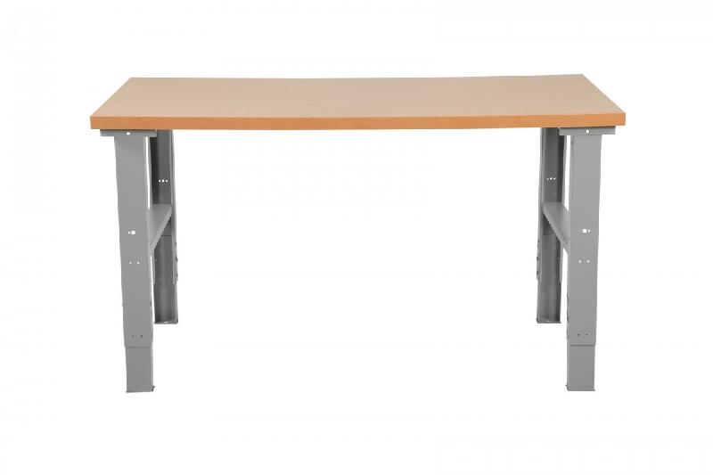 Établi à hauteur réglable - Largeur 1600 et 2000 mm - Profondeur 800 mm - Hauteur 740 à 1100 mm - Plateau médium, chêne, Aluzink, vinyl ou laminé - Capacité 500 kg_1