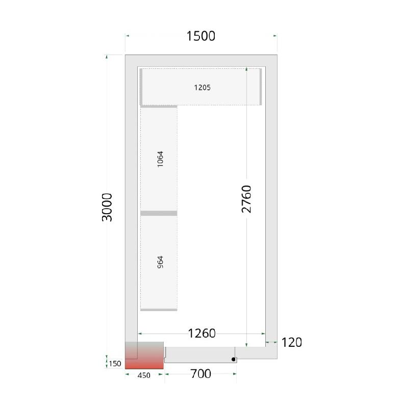 Kit de rayonnage pour Chambres Froides Négatives Tefcold CRNF1530_1