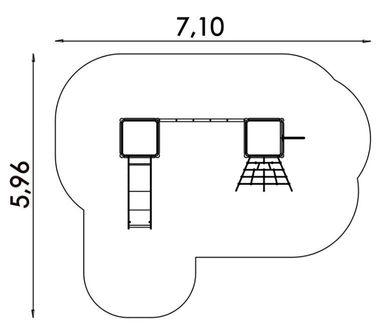 Structure de jeux en acier inoxydable - Référence BT11313 - Conforme EN1176 avec toboggan et filet d'escalade_1