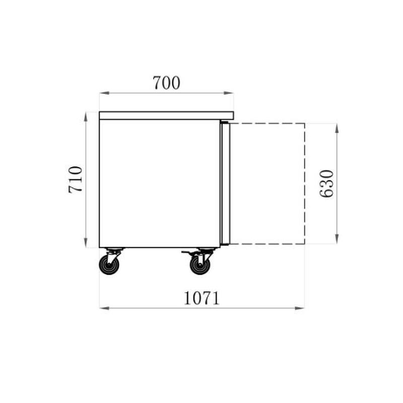 Table desserte positive centrale GN 1/1 - P 700 - 3 portes | Afi - AA3PP_1