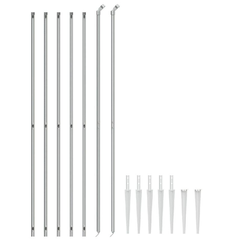 Vidaxl clôture à mailles losangées avec ancrage argenté 1,4x10 m 154019_1