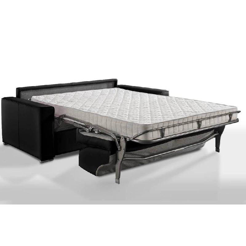 Canapé express convertible premium 160 cm - Sommier lattes Renatonisi - Matelas Bultex polyuréthane - Noir_1