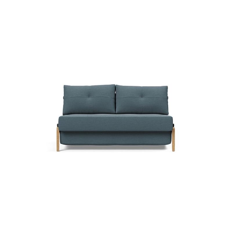 Innovation Living - Canapé design Cubed Wood 02 convertible lit 140x200 cm - tissu Vivus Dusty Blue_1