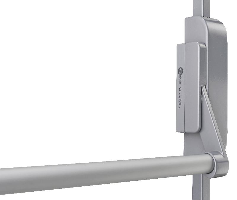 Serrure antipanic 3 points haut et bas réversible - laqué gris - barre aluminium 1,15m recoupable - porte maxi 1150 mm - norme CE NF EN1125 - THIRARD_1
