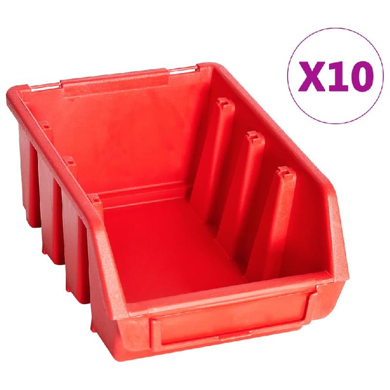 Vidaxl kit de bacs de stockage et panneaux muraux 29 pcs rouge et noir 146283_1