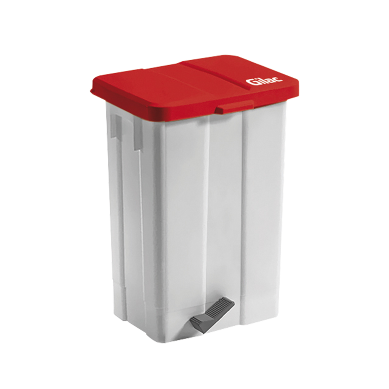 Poubelle à pédale 50L Gilac - Rouge_1
