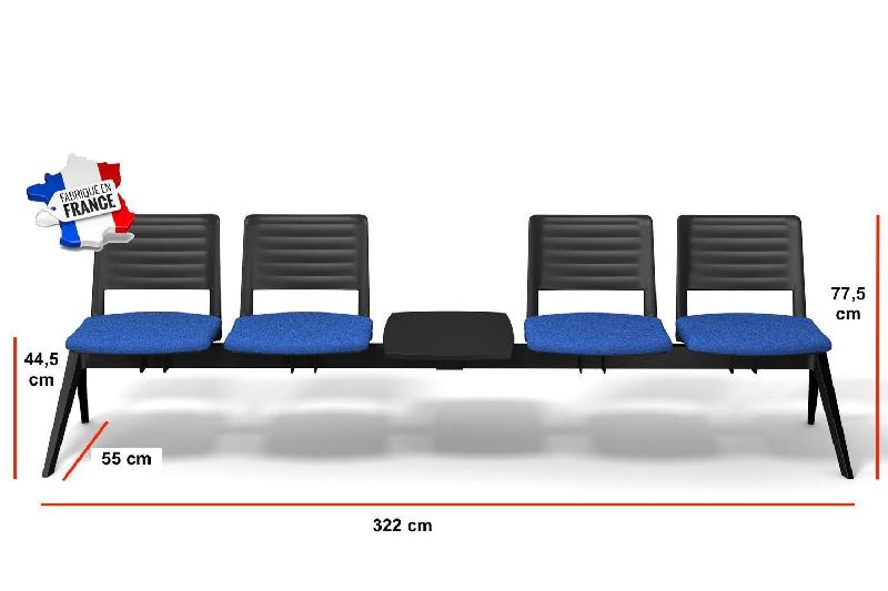 Poutre d'accueil mixte Smash - Sokoa - Gris clair, 4 places + 1 tablette_1