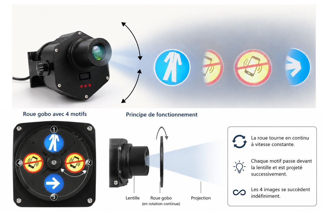 Projecteur gobo rotatif 4 images personnalisables_1