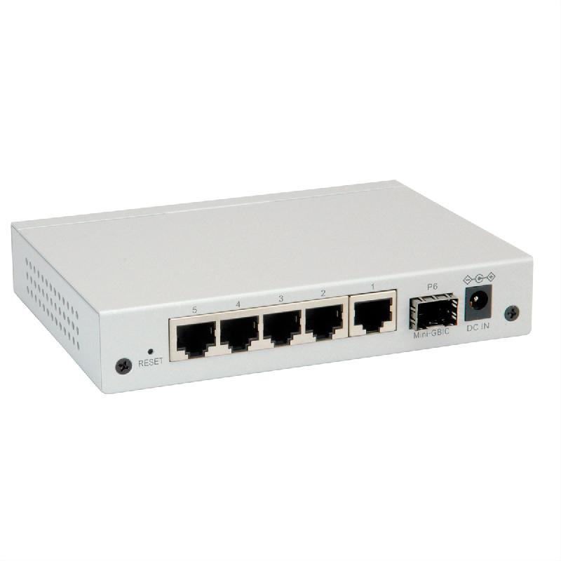 ROLINE Switch Gigabit Ethernet, 6 ports (5x 10/100/1000 + 1x SFP), WebSmart_1