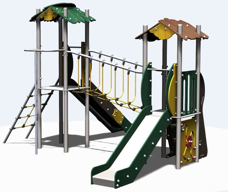 Structure de jeux combinée inox 2 tours gamme Ama'Zone - AMA21207I - Créa Équipements pour enfants de 2 à 12 ans_1