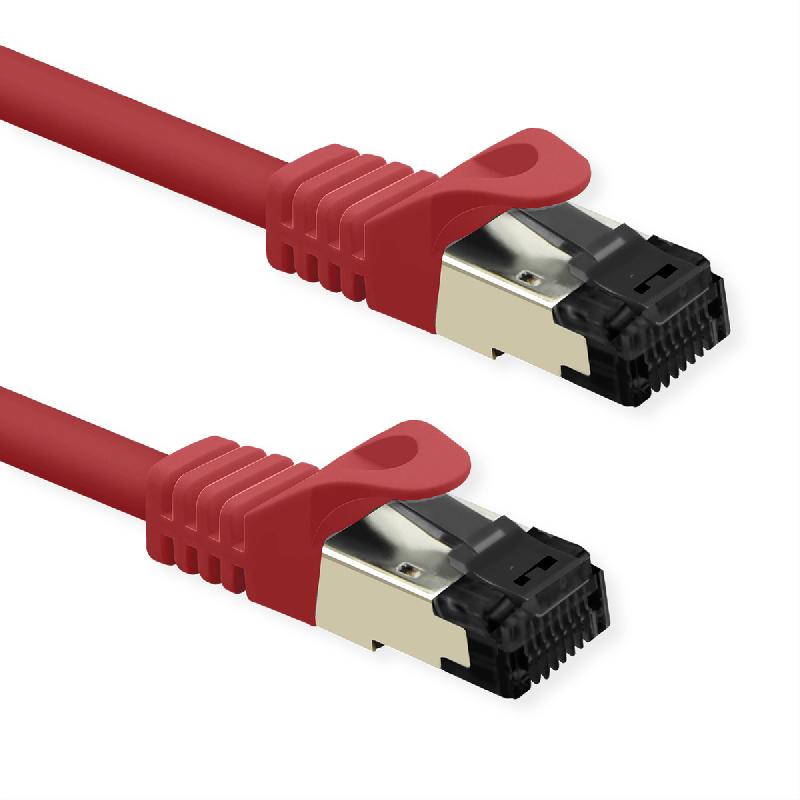 VALUE Cordon S/FTP (PiMF) Cat.8 (Classe I), fils tressés, LSOH, rouge, 2 m_1