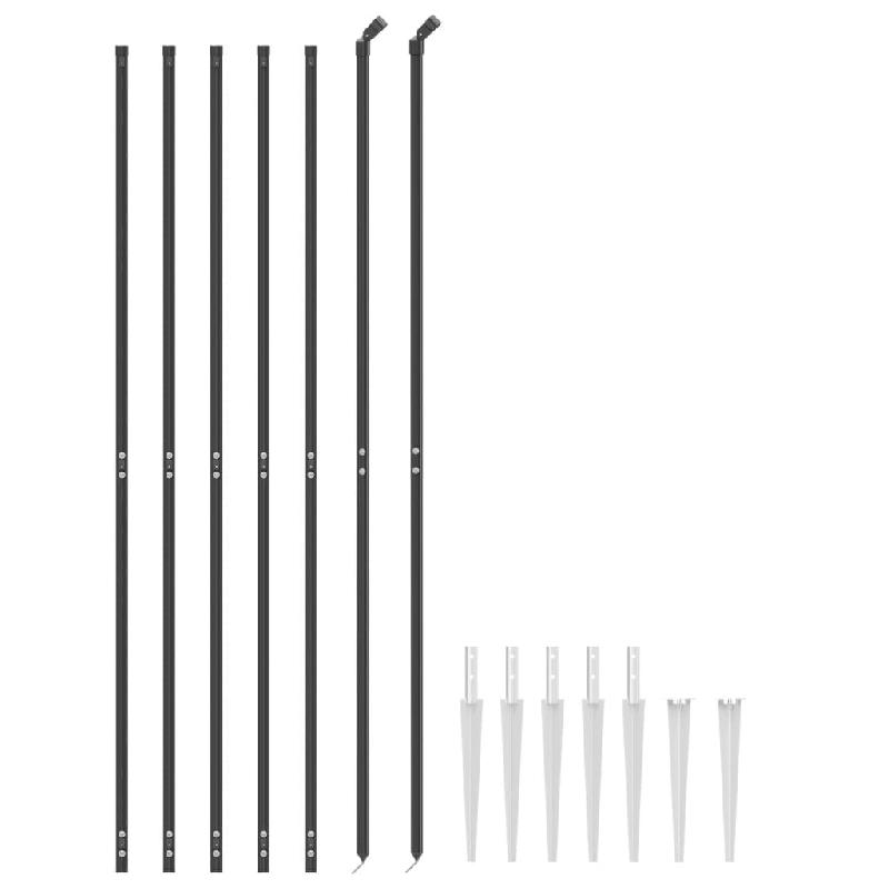 Vidaxl clôture en treillis métallique et ancrage anthracite 1,8x10 m 154277_1