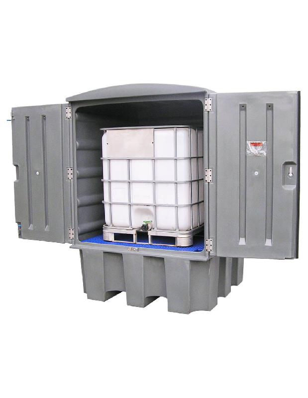Armoire de rétention PEHD pour cuve 1000 L + Caillebotis PE - Avec Ventilation_1