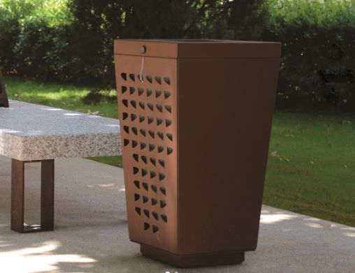 Corbeille de ville Angelo - acier ou mixte acier bois - avec bac intérieur galvanisé_1