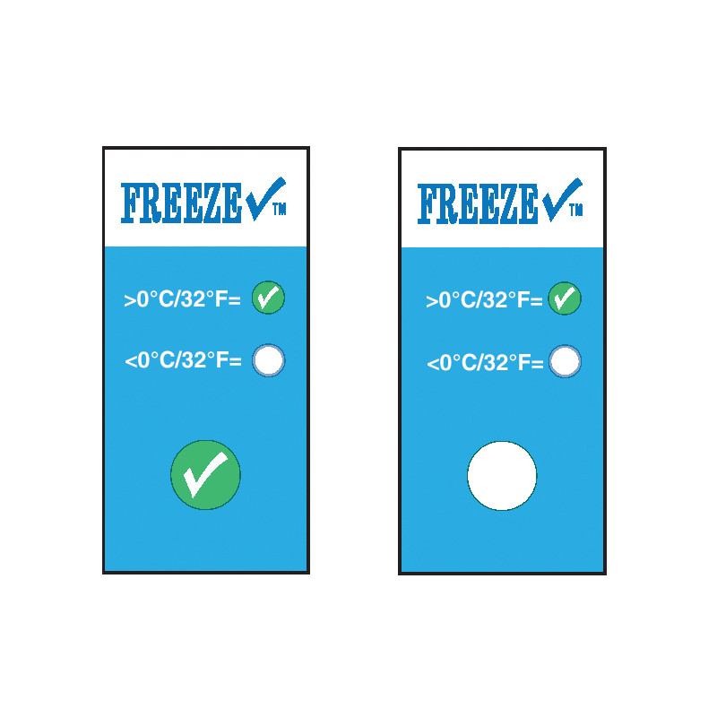 Indicateur de gel 0°C ou -5°C - FREEZECHECK - irréversible, auto-adhésif et précis (+/-1,5°C)_1