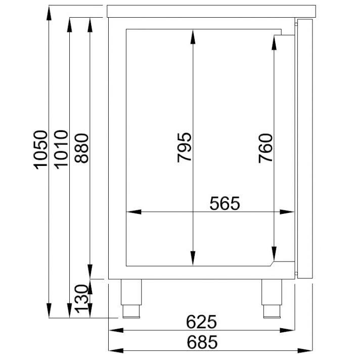 Refroidisseur de bière 2 portes 1l l1550mm 7489.5315 COMBISTEEL_1