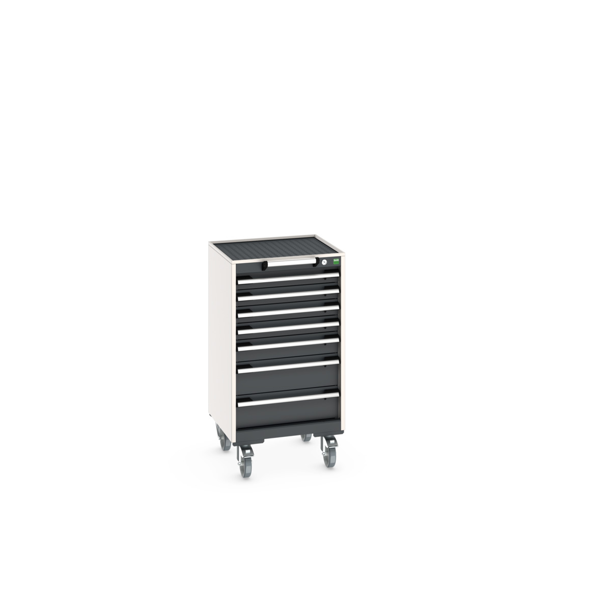 Armoire Roulante Cubio SLR-558-7.1 - 7 Tiroirs & Bac de Rangement avec Tapis - Charge Lourde 525x525x985 mm_0