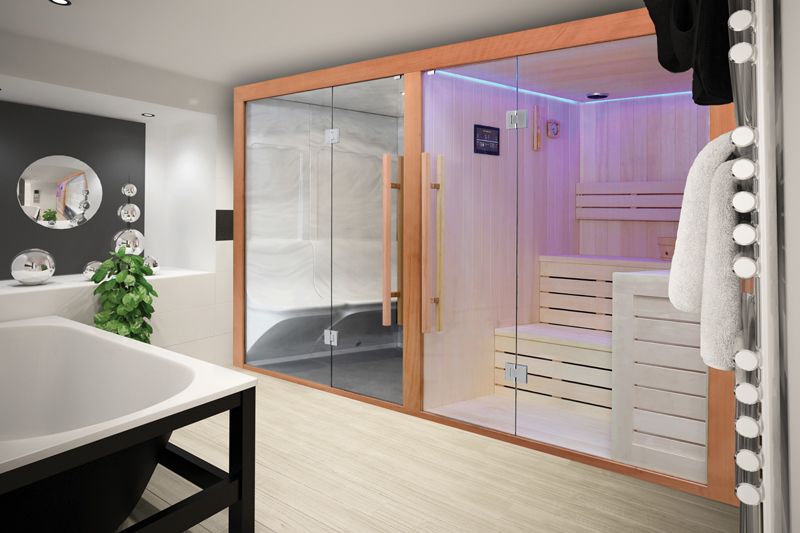Combinés sauna/douche hammam - boreal sauna - en version longue (220 cm)_1