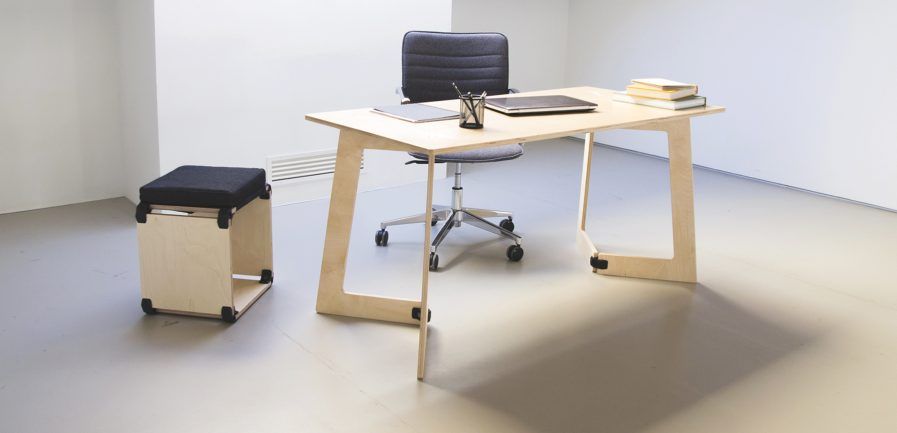 Bureau droit en bois démontable - Karya - Design simple et modulable - Connecteurs PlayWood™_1