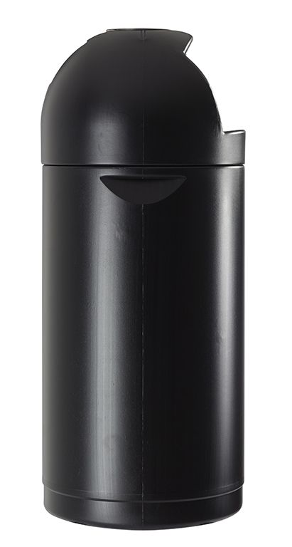 Réf. 57428 - CYVOMAX - Cendrier corbeille Rossignol - Plastique polyéthylène et inox - Noir 52L_1