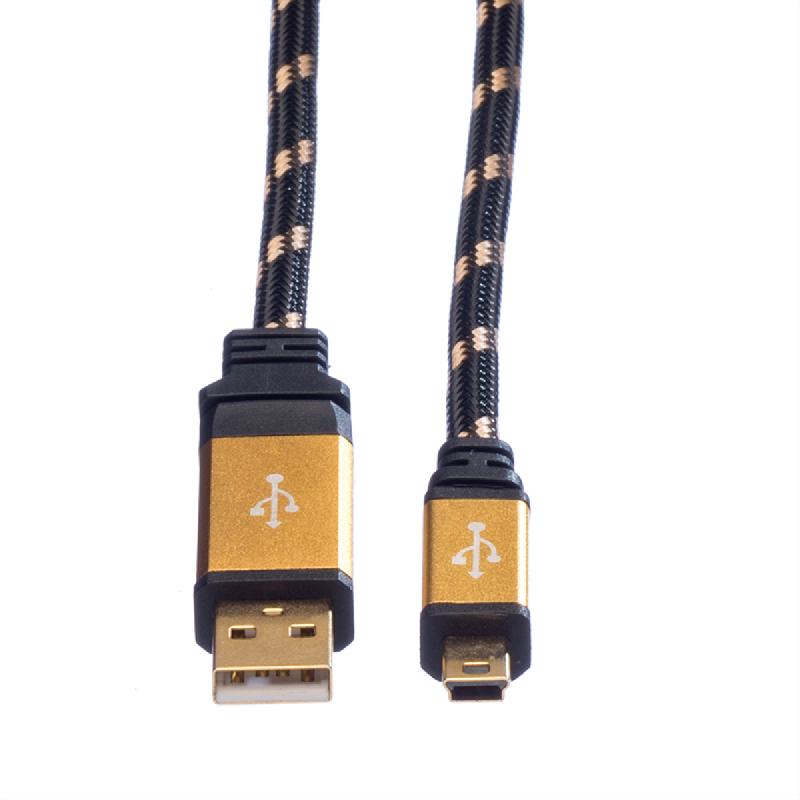 ROLINE GOLD Câble USB 2.0, type A - mini 5- broches, 3 m_1