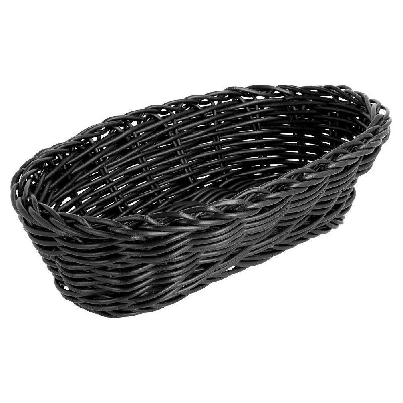 Corbeille effet osier 23x9x8cm noir polypropylène - par 12_1