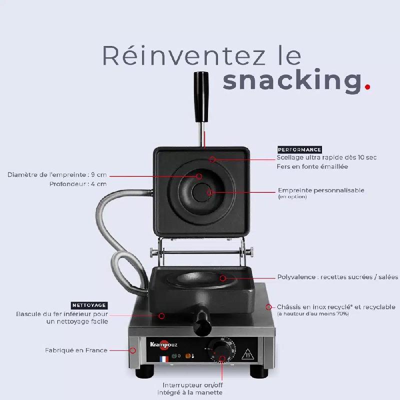 Krampouz K-Presse - Presse à pain snacking professionnelle - Moule rond de 9 cm_1