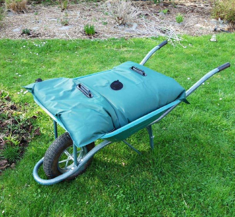 Poche à eau pro 80L - poignée et raccord - PVC armé vert - 70x100cm_1