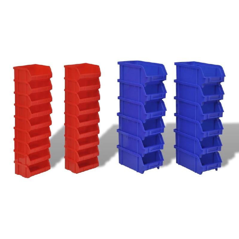 Vidaxl jeu de paniers muraux de stockage plastique 30pcs bleu et rouge 140761_1