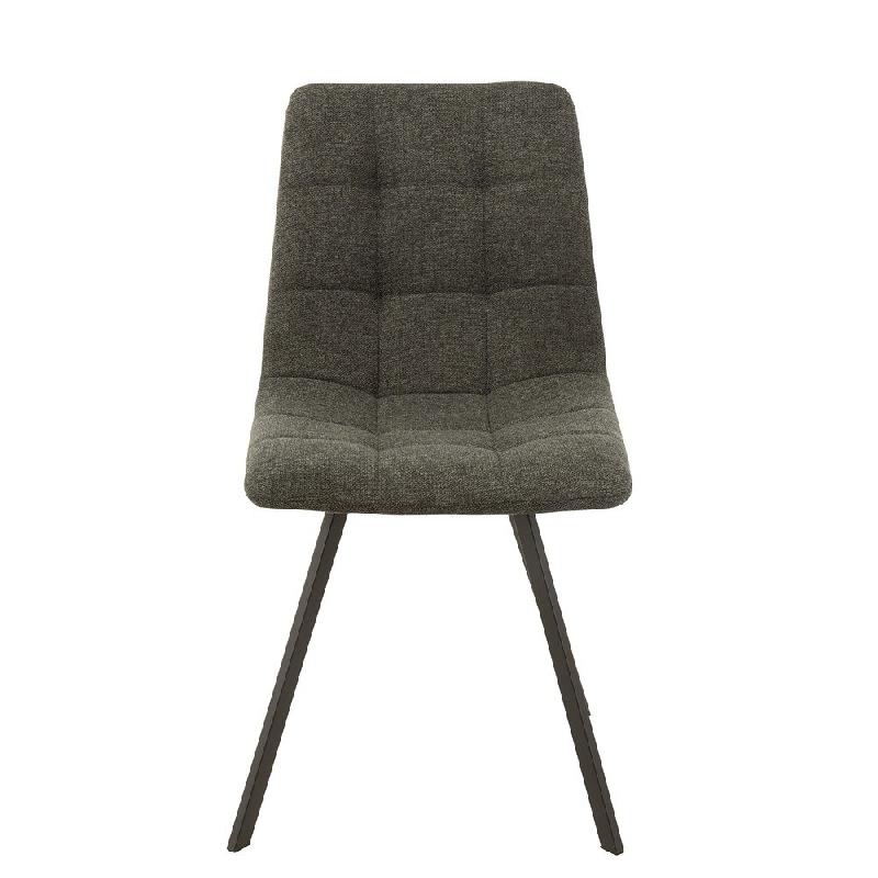 Chaise Milena gris foncé - design moderne en velours avec pieds en métal laqué noir - dimensions 54x86x45 cm_1