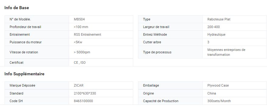 MB504 - Raboteuse industrielle multifonction - Focus Technology Co., Ltd. - Standard : 2100*630*330mm_1