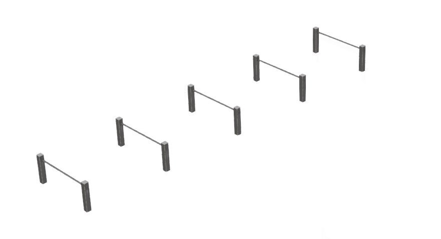 Station saut de haies en acier inoxydable - 5 haies - Référence SHM5 - Conforme NF EN 16630 : 2015_1