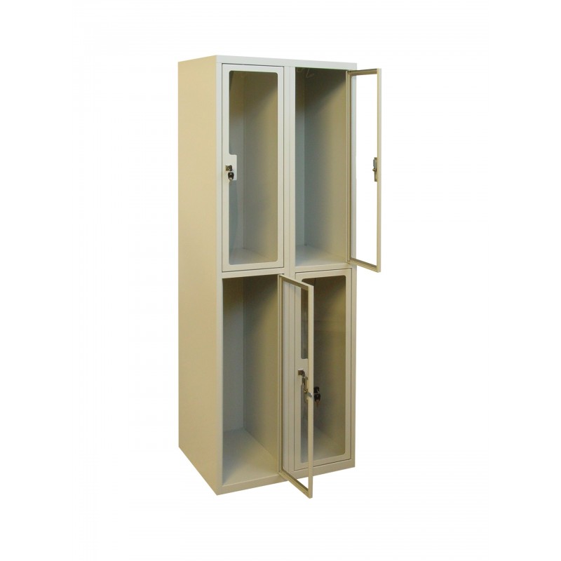 Armoire vestiaire portes Plexiglas - 1 à 3 colonnes - largeur 400 mm - structure en acier_1