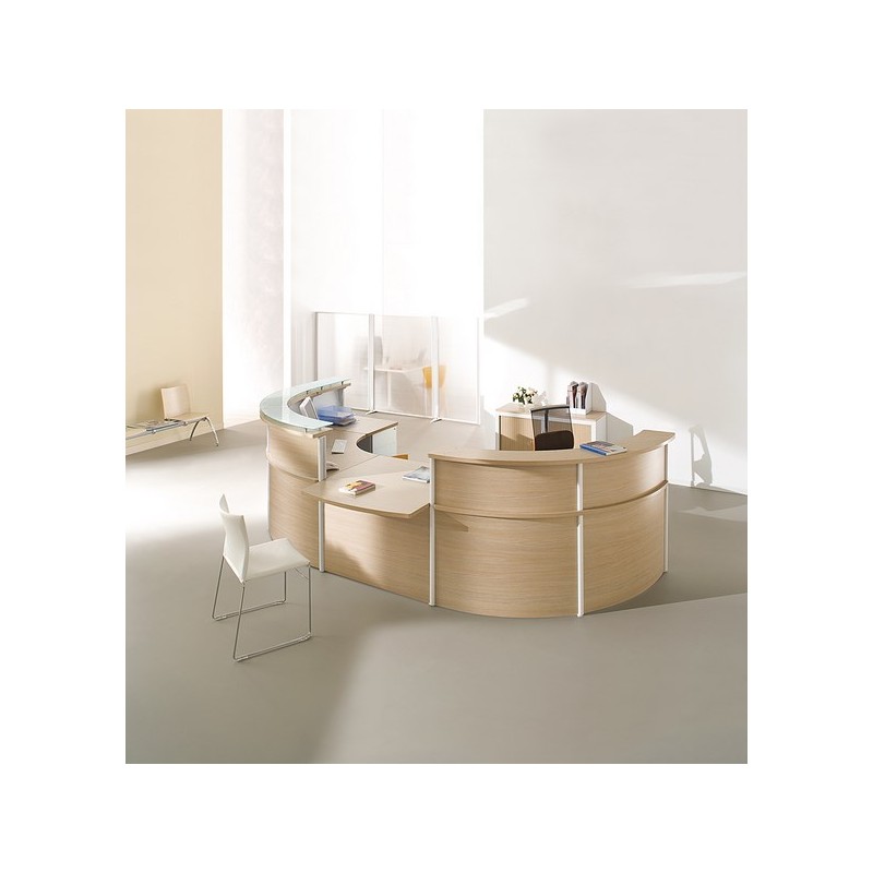 Banque d'accueil OBADE - Accueil PMR - 2 modules 90° avec tablette en verre - Fabricant CLEN_1