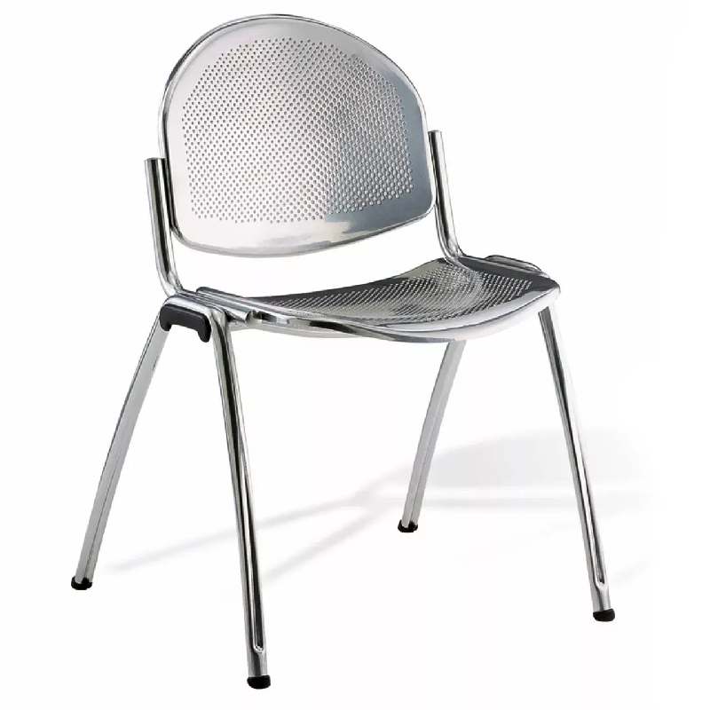 Chaise visiteur empilable So Aprilia - Métal gris verni, Kit tablette avec 1 accoudoir, Kit d'accroche AC62_1