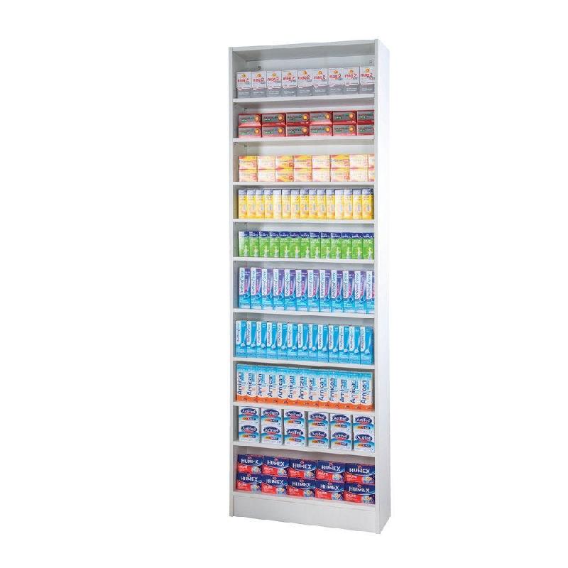 Étagère blanc 10 niveaux - L70xP25xH230cm - Bois mélaminé 18mm_1