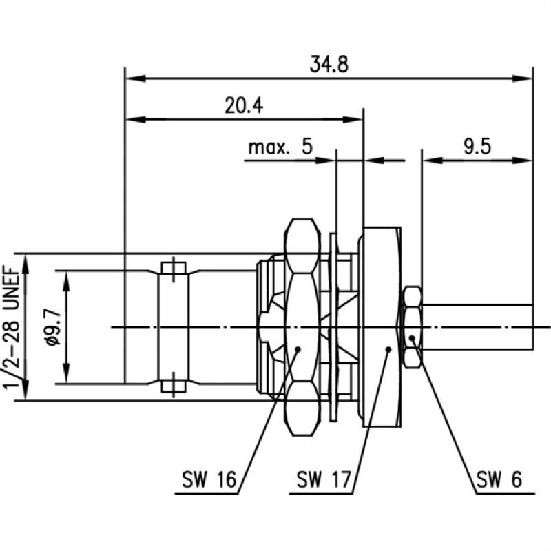 TELEGÄRTNER Douille de câble BNC 50 ohms, pour sertissage RG-316/U_1