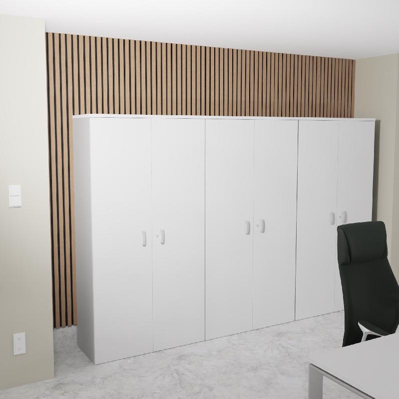 Armoire haute 197 cm avec portes battantes - Mobel Linea - 80, Blanc pastel_1