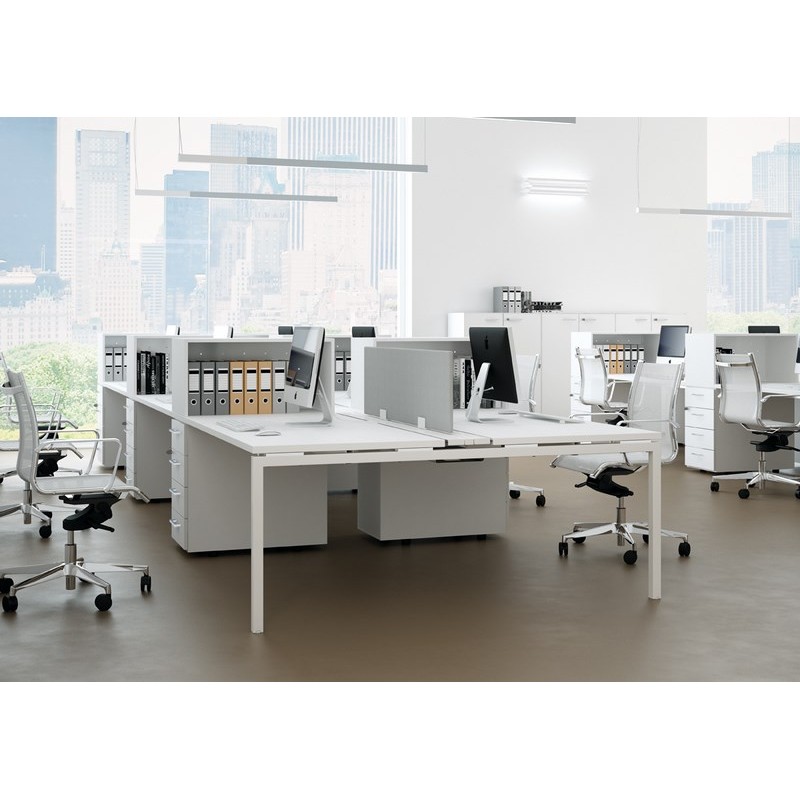 Bureau de direction IDEA+01 - avec retour, caisson 3 tiroirs et coussin - L 180 x Prof. 181.5 x H 72.5 cm_1