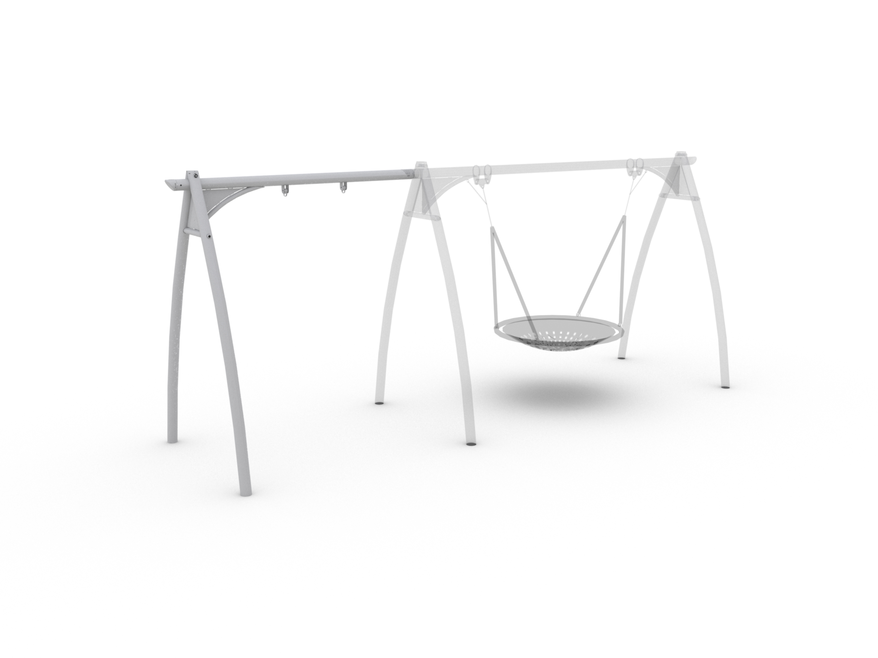 Module complémentaire pour balançoire Stratus - 1 place - réf 8000760 - HAGS - couleur gris - fondation à enterrer_1