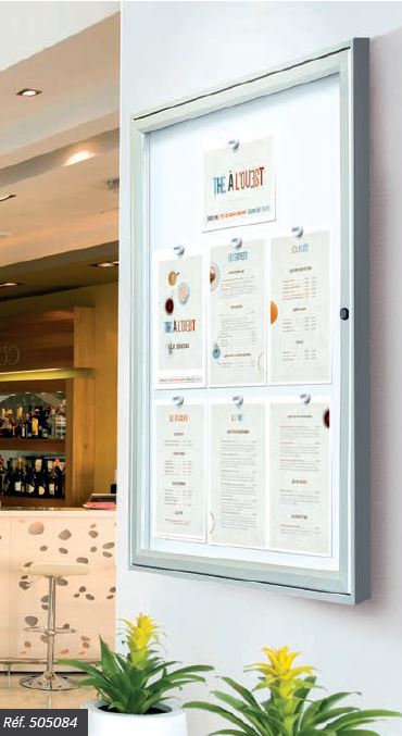 Vitrine d'intérieur robuste et peu encombrante - Épaisseur 30mm - Idéale pour lieux publics - RÉFÉRENCE_1