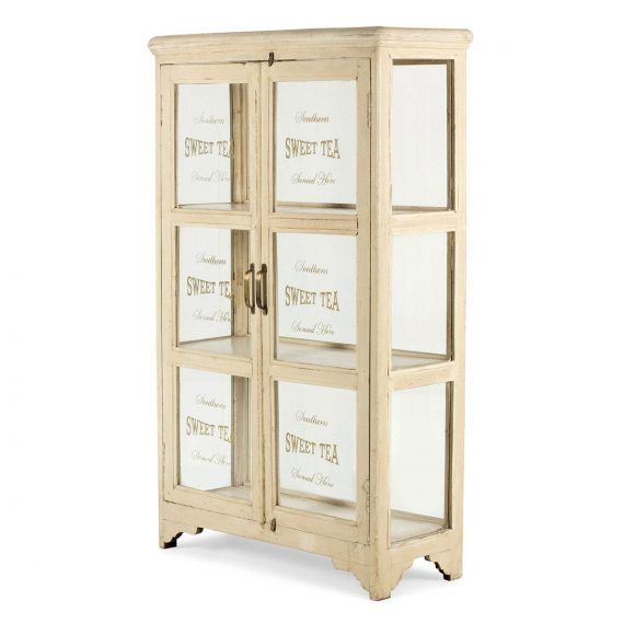 Meuble présentoir vitrifié - Francisco Segarra - 80x33xH130cm - étagères en bois avec verrou feuille_1