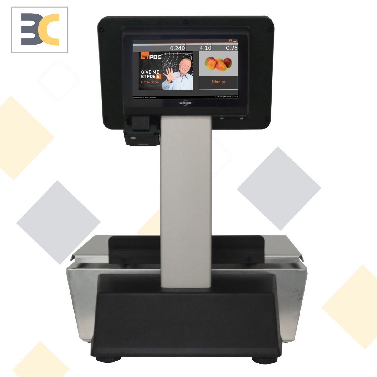 Balance commerciale à ticket et caisse tactile BM5 Junior Bi-Corps - Acier inoxydable avec écran LCD tactile et imprimante intégrée_1