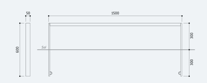 Barre accroche motos - Peu encombrant - Idéal pour deux-roues - Hauteur hors sol 300 mm - Longueur 1500 mm_1