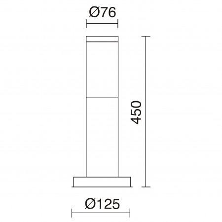Borne lumineuse extérieure Abrego DOPO - IP44 - E27 11W - Acier inoxydable_1