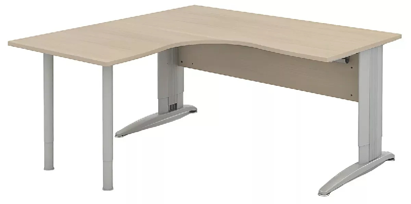 Bureau d'angle compact réglable en hauteur avec goulotte passe-câbles So Enix_1