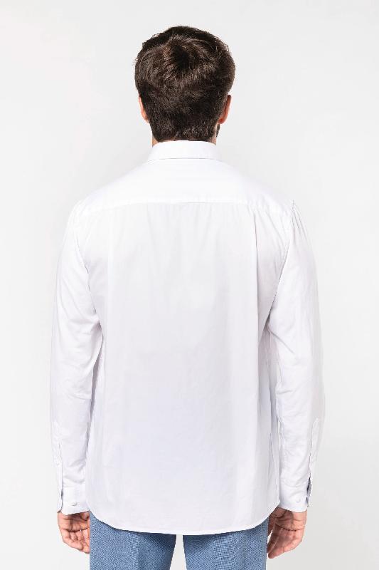 Chemise de travail en coton manches longues Nevada homme - Réf : K586 - Marque Kariban - Tissu sergé toucher peau de pêche_1