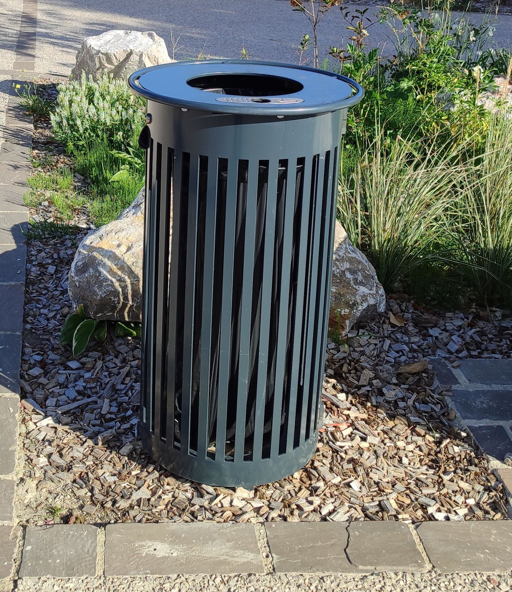 Corbeille de rue  100 litres en acier galvanisé - Vigipirate_0